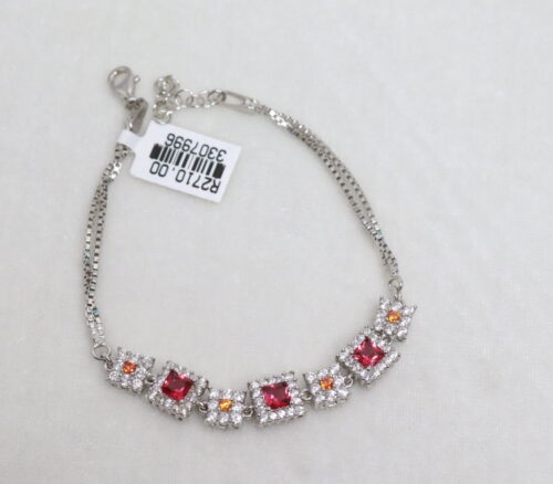 Silver Bracelet with Colourstones