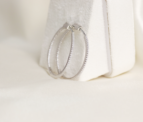Cubic Hoops Earrings - big size