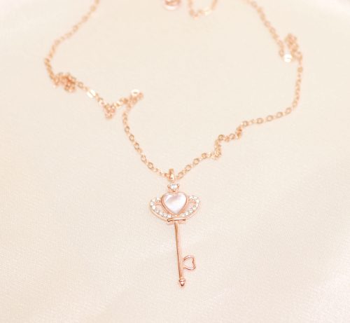 Silver rose plated 21st Birthday necklace