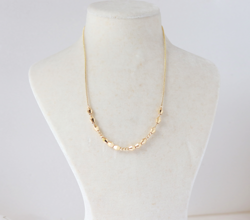 18ct yellow gold ball chain and bracelet set, with engraving on mesh chain