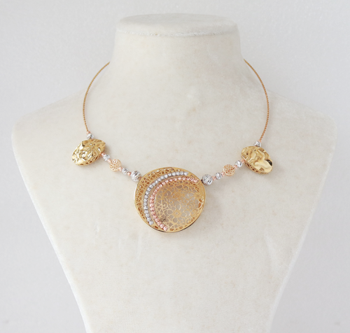 18ct Necklace, bracelet and earring set