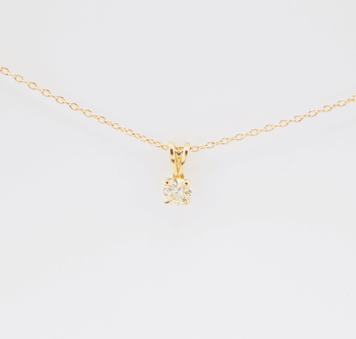 18ct yellow gold solitaire Diamond pendant - 0.30ct Natural Diamond