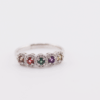 9ct white gold diamond ring with 0.66ct semi precious stones