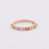 9ct rose gold diamond band with 0.60ct semi precious stones