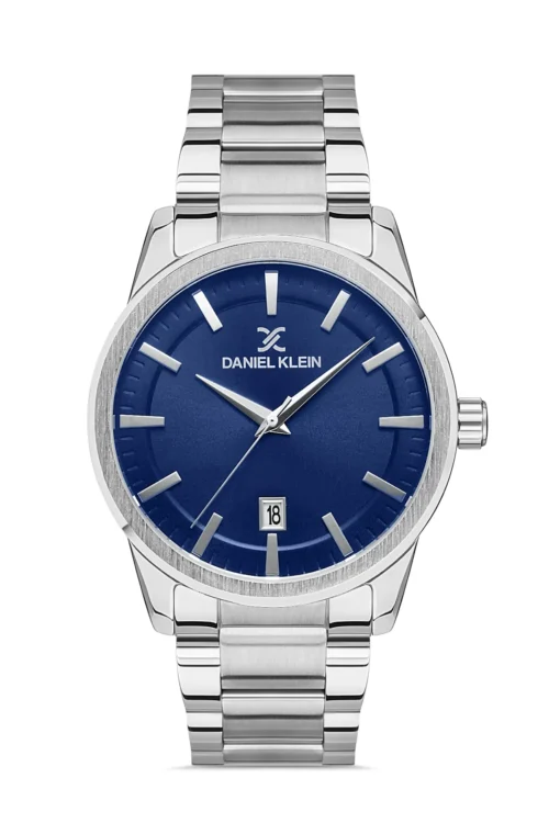 Gents steel Daniel Klein with blue dial DK1136513