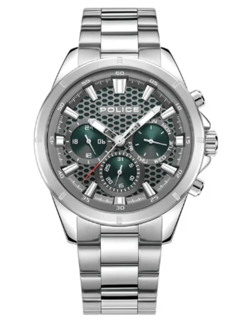 Gents Police watch steel with green chrono PEWGK2204106