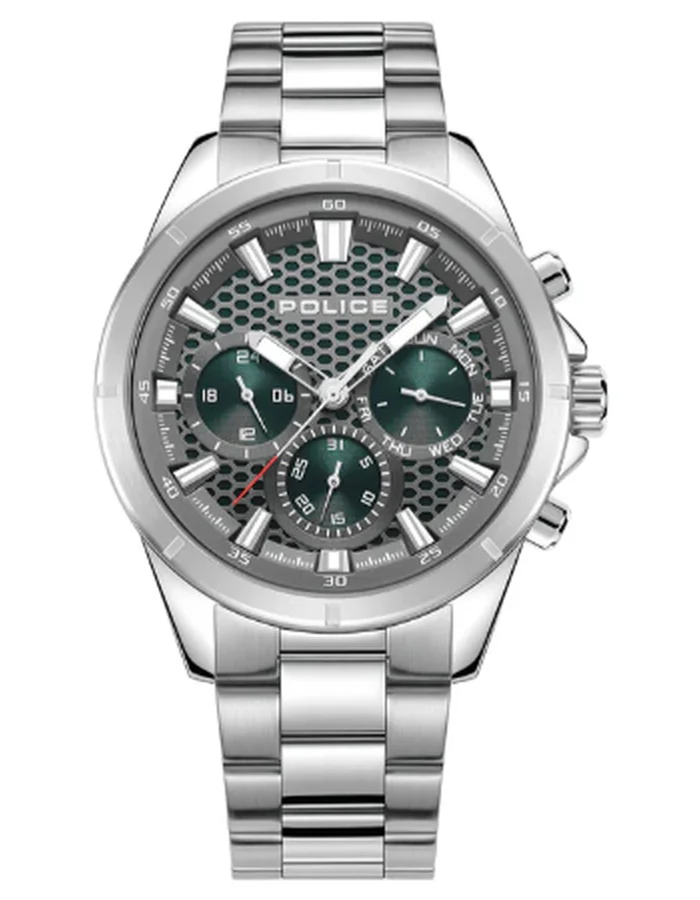 Gents Police watch steel with green chrono PEWGK2204106