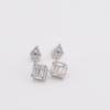 Silver baguette cubic earring