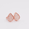 Silver cubic teardrop earrings with roseplating