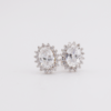 Silver cubic halo stud earring