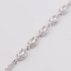 Silver bracelet with oval cubic halos