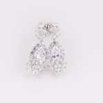 Silver 925 classic drop earrings with cubic stones