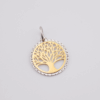 Silver 925 tree of life pendant with yellow gold plating