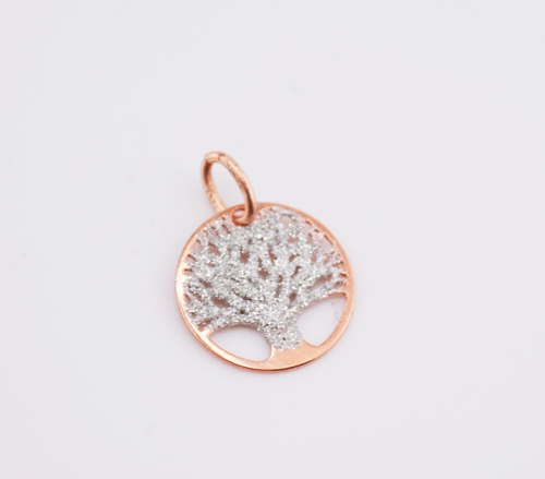 Silver 925 tree of life pendant with rose gold plating