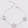 Silver clover bracelet with 3 clover pieces