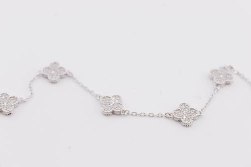 Silver 925 clover bracelet with cubics