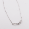 Silver 925 paperclip chain with cubic centre piece