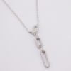 Silver 925 paperclip drop chain with cubics