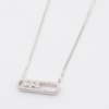 Silver 925 paperclip necklace with cubics