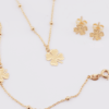 18ct yellow gold flower necklace bracelet and earring set