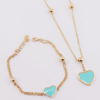 18ct yellow gold fancy chain and bracelet set with charms and cubics