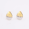 9ct yellow gold teardop half engraved earrings