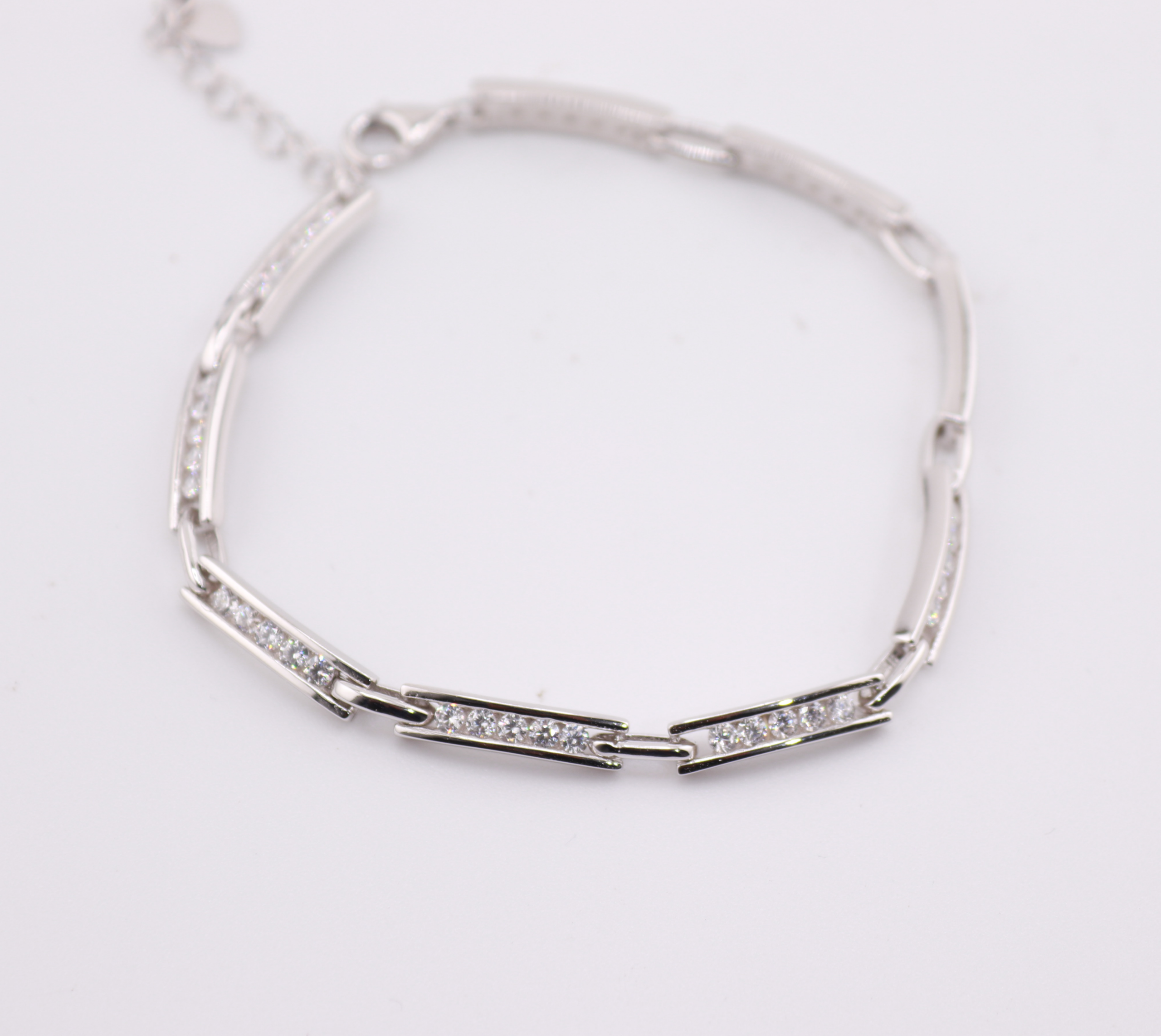 Silver Italian bracelet with cubics