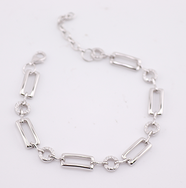 Silver italian bracelet with circle cubics