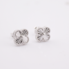 silver clover stud earrings