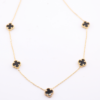 18ct yellow gold clover chain (black) 45cm (3011888)